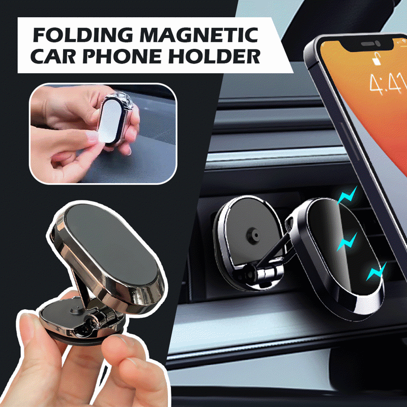 🔥 Hot sale Alloy Folding Magnetic Car Phone Holder,2024